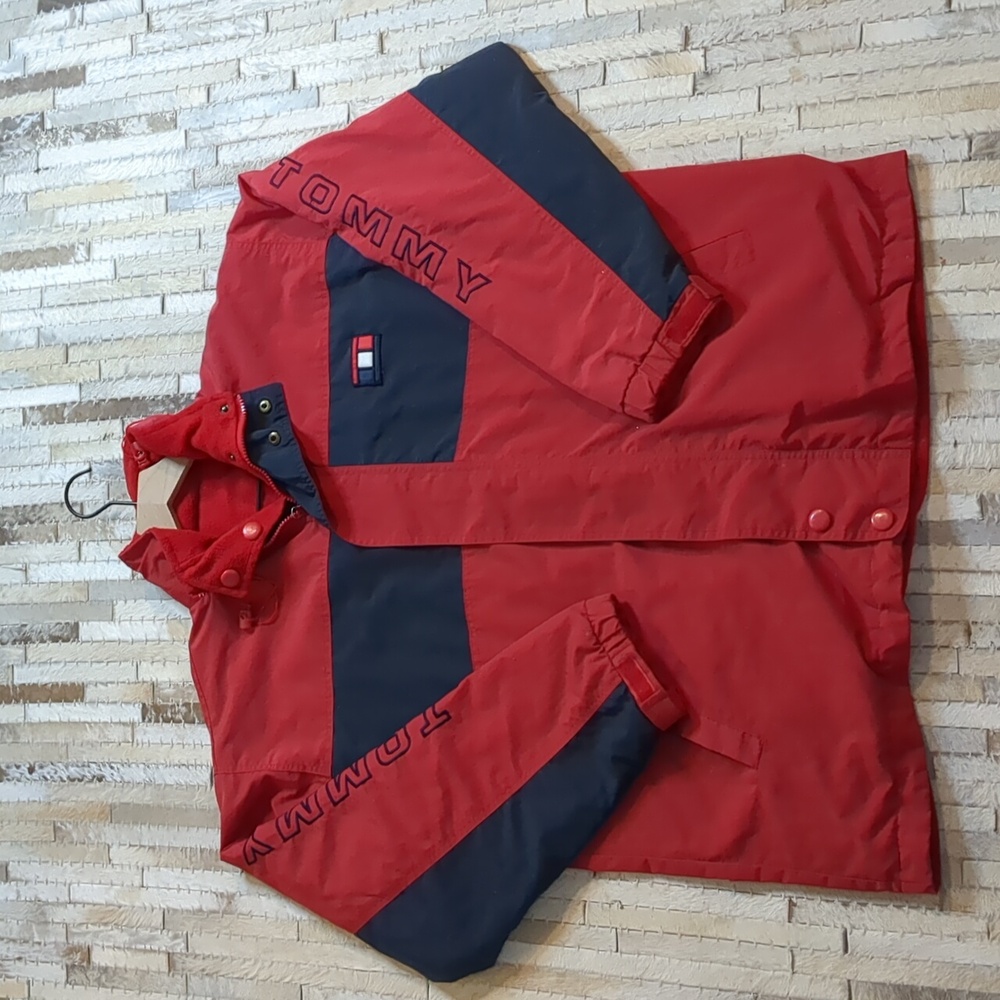 Vintage 90s Tommy Hilfiger Men's Reversible Logo Fleece/Windbreaker Jacket